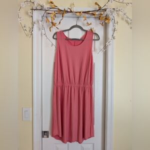Apt. 9 Crinkle Fabric Sleeveless Dress Coral, Large